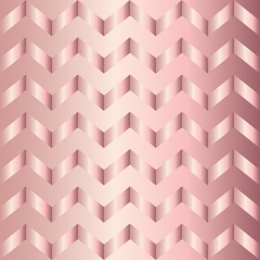 Gül altın eğimli simge deseni. Soyut modern vektör arkaplanı. Parlak metal zigzag duvar kağıdı.