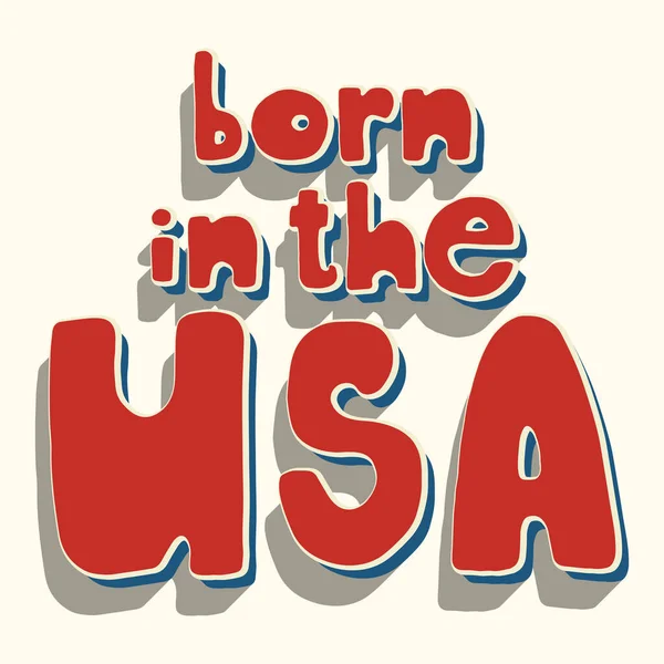 Born Usa United States Independence Day Greeting Card Design Element — Stock Vector