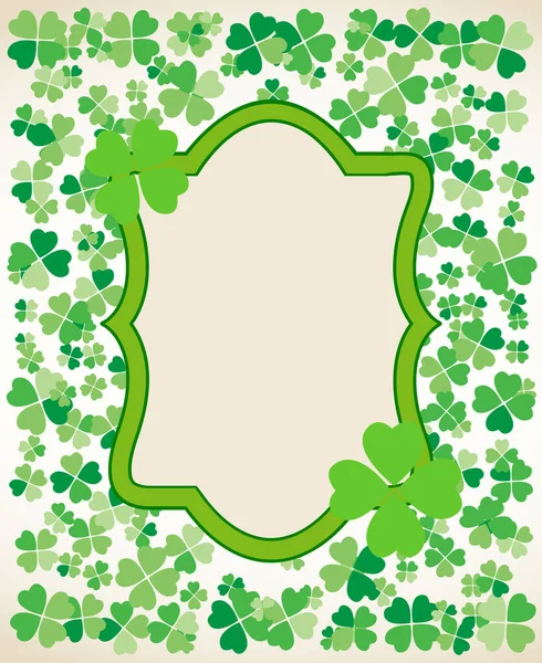 Saint Patrick Day Vintage Light Vector Frame Mit Kleinen Grünen — Stockvektor