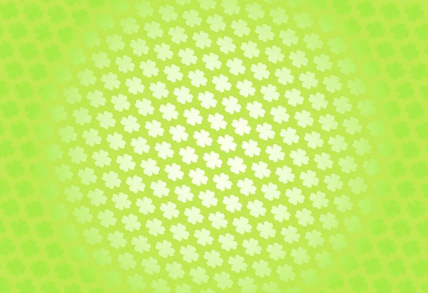 Cadre Saint Patrick Vert Clair Avec Motif Feuilles Trèfle Quatre — Image vectorielle