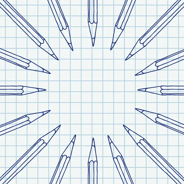 Desenhado Mão Vetor Doodle Lápis Quadro Branco Arte Desenho Azul —  Vetores de Stock