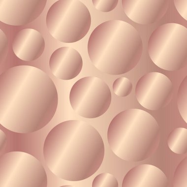 Gül altın köşegen eğimli daireler pürüzsüz desen. Soyut modern vektör arkaplanı. Parlak metal uçsuz bucaksız duvar kağıdı.