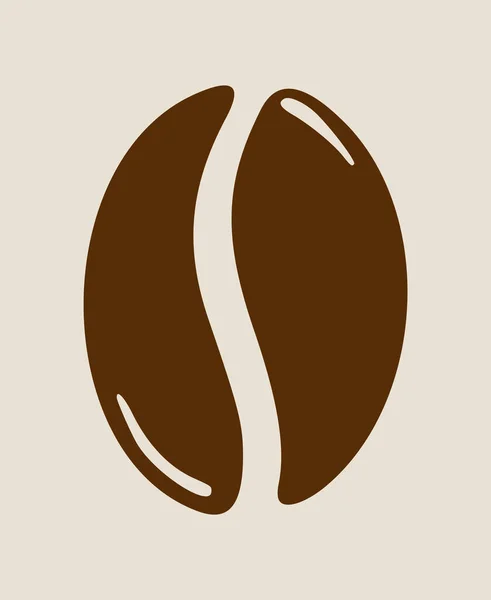 Jedna Palona Fasolka Kawy Symbol Kofeiny Ilustracja Wektora Graficznego Izolowana — Wektor stockowy