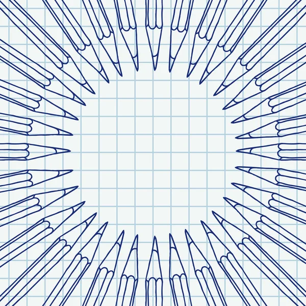 Ручные Рисованные Векторные Каракули Пустая Рамка Искусство Рисунок Синего Карандаша — стоковый вектор