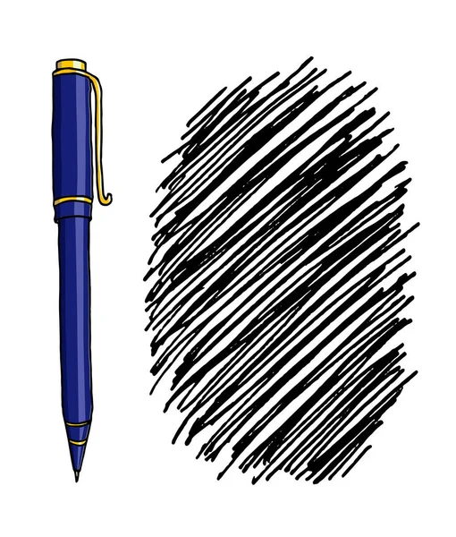 Vector Freeform Strokes Doodle Blank Frame Ballpoint Pen Hand Drawn — Stock Vector