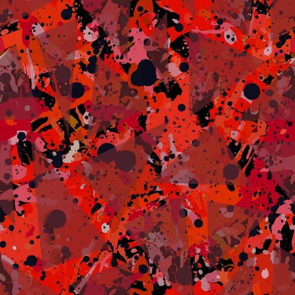 Φωτεινό Κόκκινο Χρώμα Splatter Αδιάλειπτη Μοτίβο Αφηρημένο Πολύχρωμο Διάνυσμα Φόντο — Διανυσματικό Αρχείο