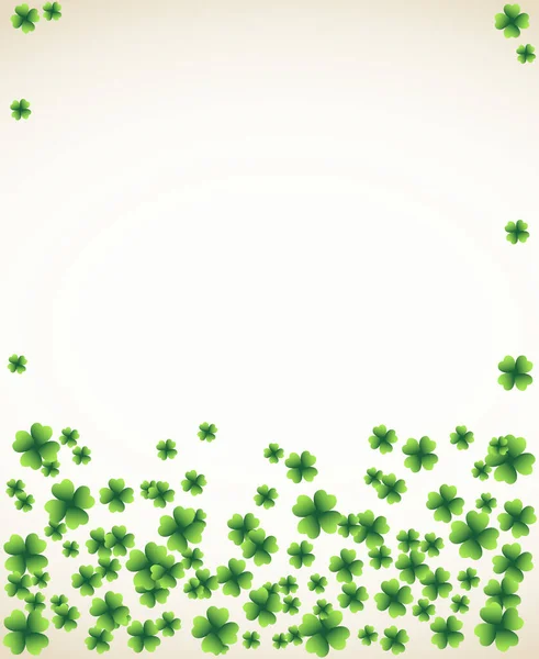 Saint Patrick Day Licht Vectorframe Met Kleine Groene Klaverblaadjes Met — Stockvector