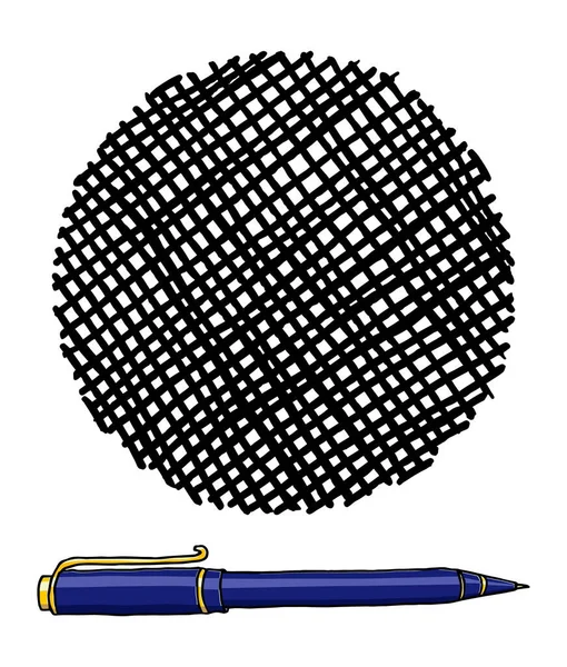 Crosshatch Vectoriel Forme Libre Caresse Cadre Vierge Doodle Stylo Bille — Image vectorielle