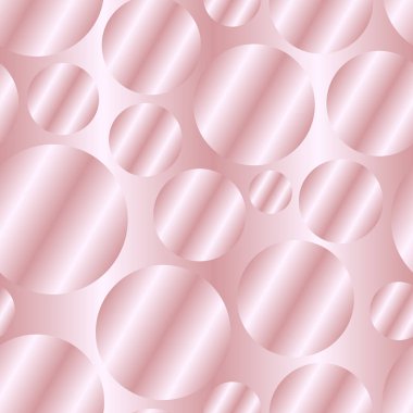 Gül altın köşegen eğimli daireler pürüzsüz desen. Soyut modern vektör arkaplanı. Parlak metal uçsuz bucaksız duvar kağıdı.