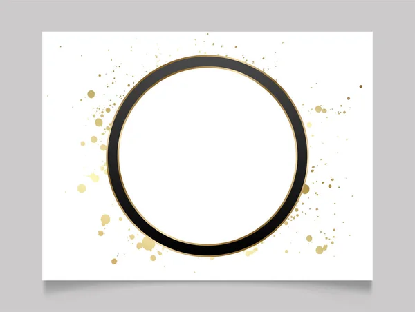 金色和白色闪亮的空白圆形框架 镀金喷涂金属豪华空白边框 矢量背景说明模板 — 图库矢量图片