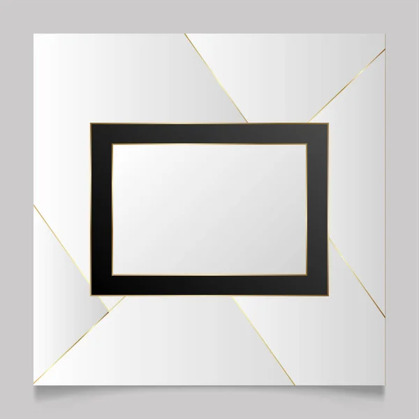 Marco Art Deco Blanco Brillante Dorado Sobre Fondo Blanco Oro — Archivo Imágenes Vectoriales