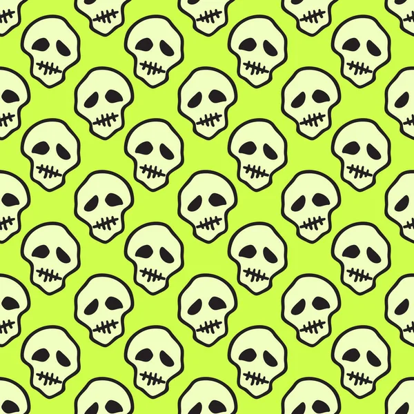 Vector Halloween Crânios Sem Costura Padrão Concepção Fundo Para Cartaz —  Vetores de Stock