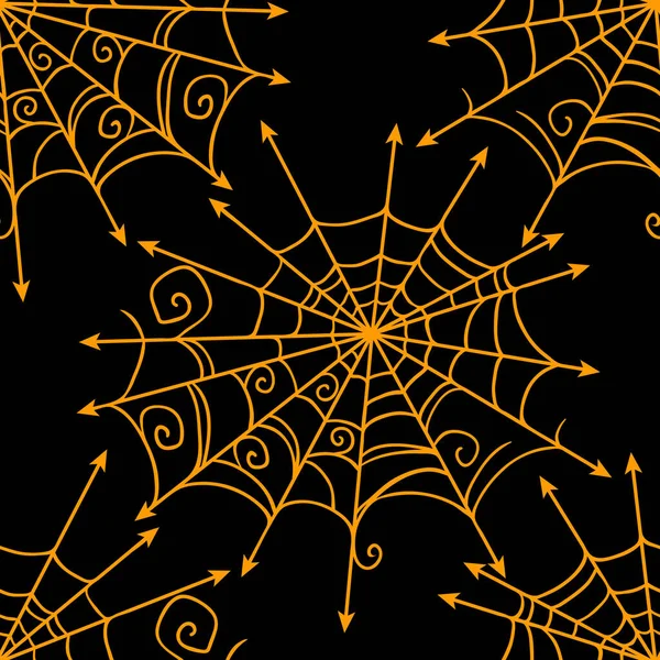 Cobweb Vector Patrón Sin Costuras Halloween Fondo Diseño Para Póster — Vector de stock