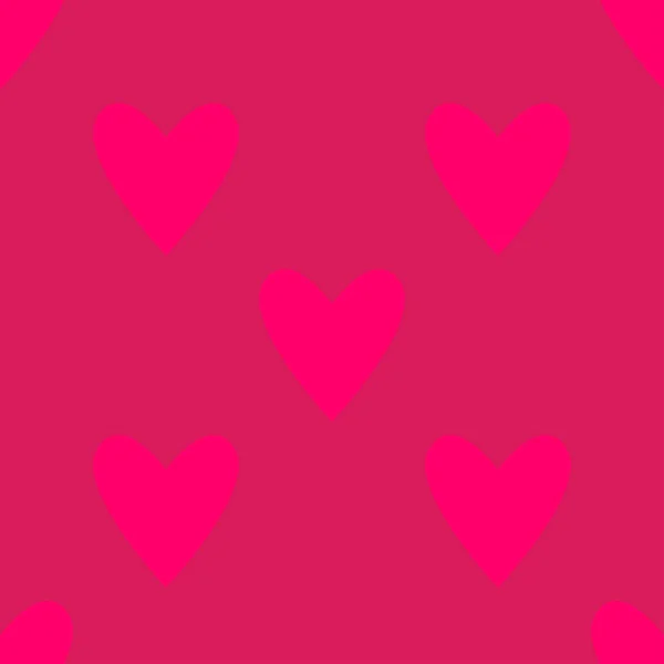 Głęboko Różowy Serce Wzór Tło Valentine Day Romantyczny Wektor Wzór — Wektor stockowy
