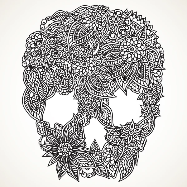 Kafatası doodle — Stok Vektör