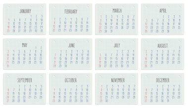 2015 yılı takvim defter sayfası