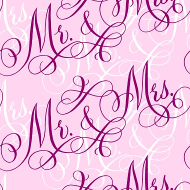 Wedding calligraphy seamless pattern clipart