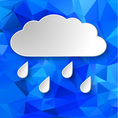 Geometrik arka plan üzerinde kağıt bulut