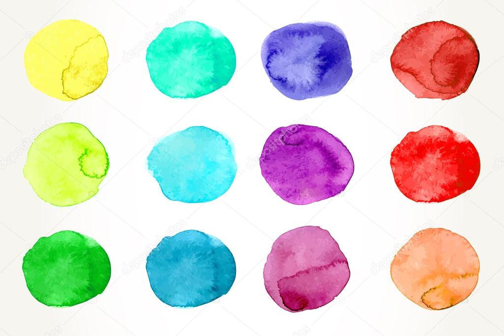 Rainbow watercolor circles