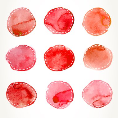 Kırmızı Kesikli suluboya daireler