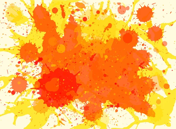 Aquarelle orange peinture éclaboussures fond — Image vectorielle