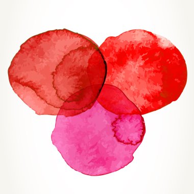 Kırmızı sulu boya daireler