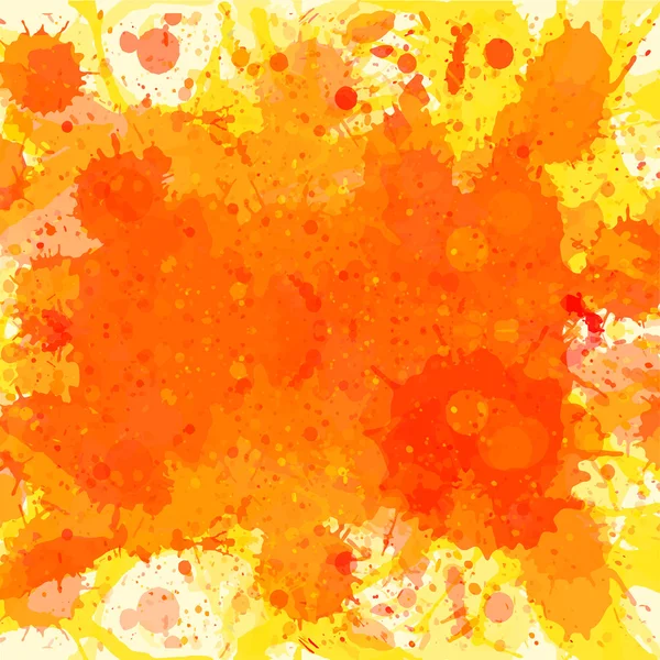 Оранжевый цвет краски брызги фона — стоковый вектор