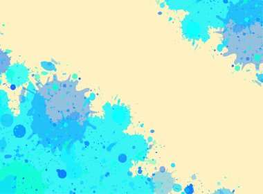 Çerçeve mavi suluboya boya su sıçramalarına