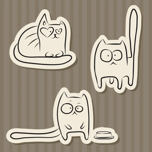 Vintage paper funny cats — Stock Vector