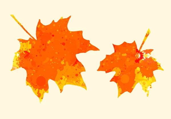 Watercolor maple leaves — Stock Vector