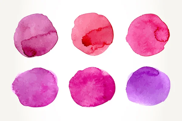 Rosafarbene Aquarellkreise — Stockvektor