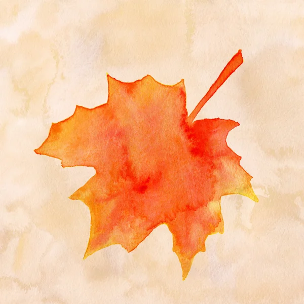 Akvarel javorový list — Stock fotografie