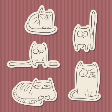 Vintage kağıt komik kediler