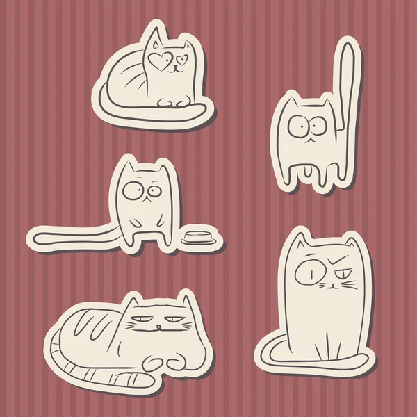 Śmieszne koty wzór papieru — Wektor stockowy