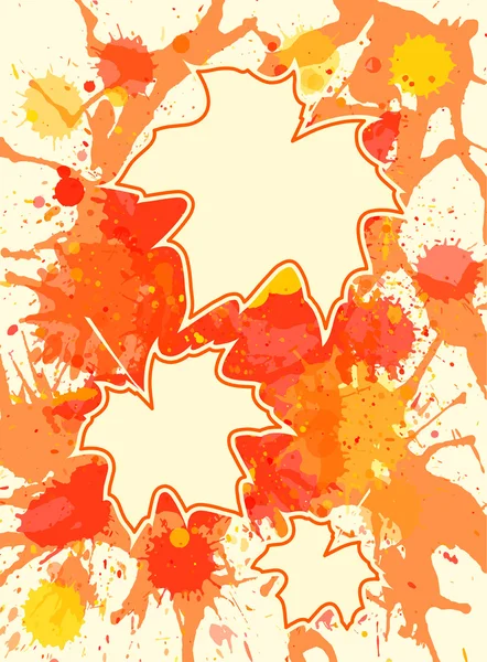 Кленовые листья на фоне краски — стоковый вектор