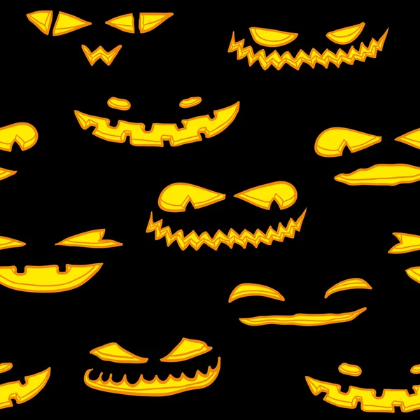 Halloween-Kürbis Gesichter Muster — Stockvektor