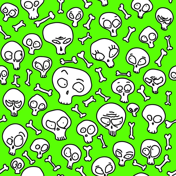 Funny skulls seamless pattern — Stock Vector