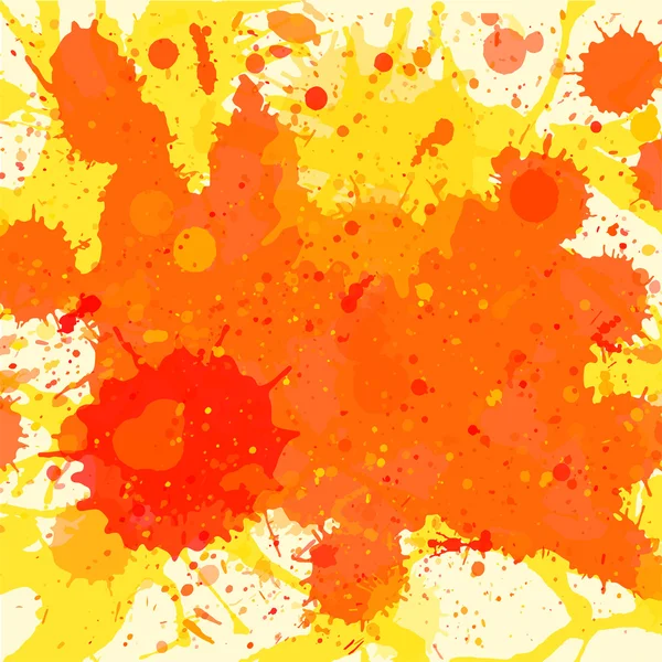 Naranja acuarela pintura salpicaduras fondo — Vector de stock