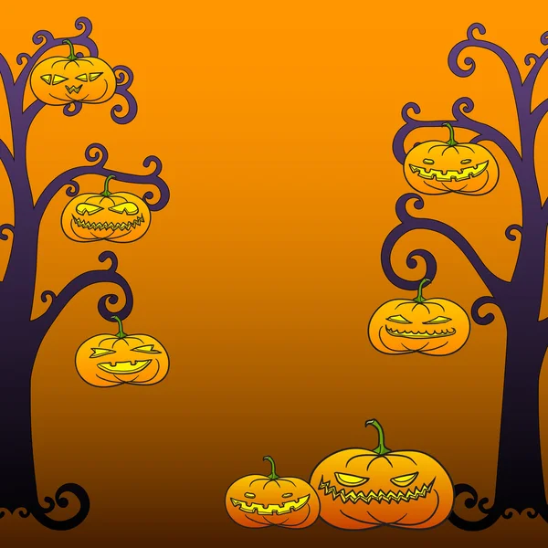 Halloween träd ram — Stock vektor