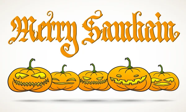 Tarjeta de felicitación Merry Samhain — Vector de stock