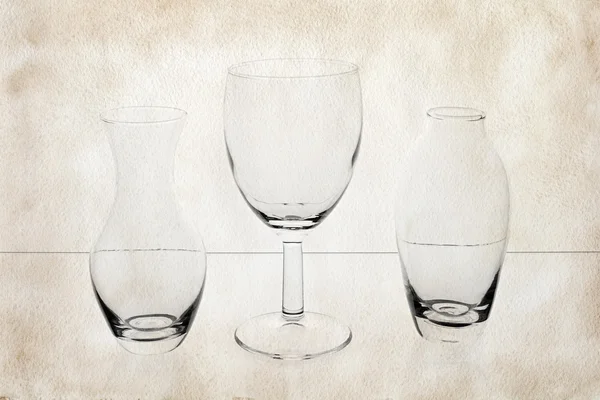 Glas op papier — Stockfoto