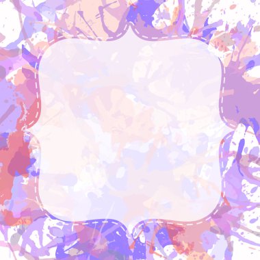 Sanatsal boya su sıçramalarına üzerinde beyaz bir çerçeve