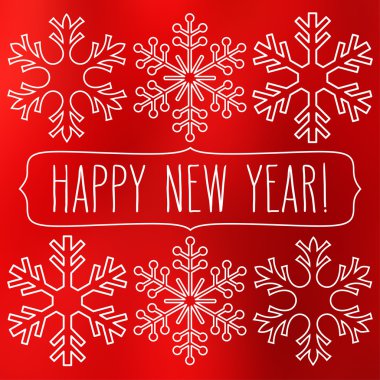 Kar taneleri ve mutlu yeni yıl