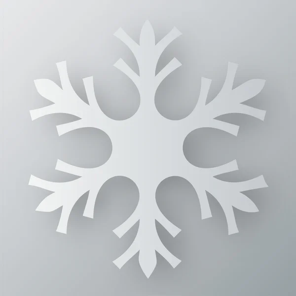 Copo de nieve gris con sombra — Vector de stock