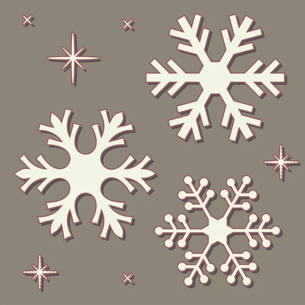 Вінтаж коричневий сніжинки — стоковий вектор