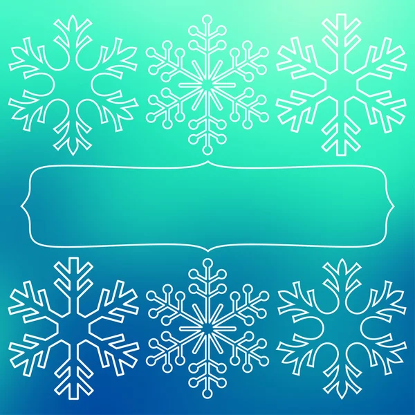 Sněhové vločky prázdný rám — Stockový vektor
