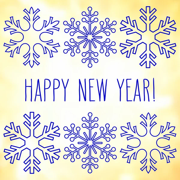 Sněhové vločky a šťastný nový rok — Stockový vektor
