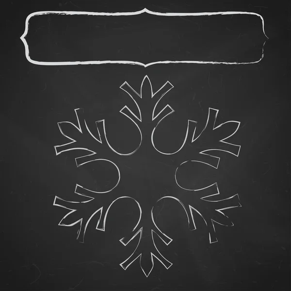 黑板上雪花框架 — 图库矢量图片