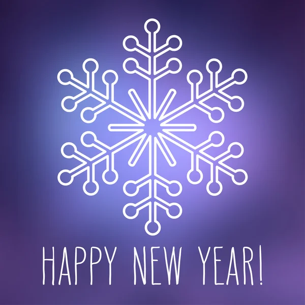 Sněhová vločka a šťastný nový rok — Stockový vektor