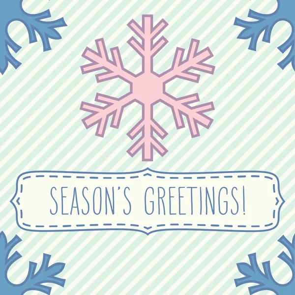 Snowflake frame and Season's greetings — Stock Vector